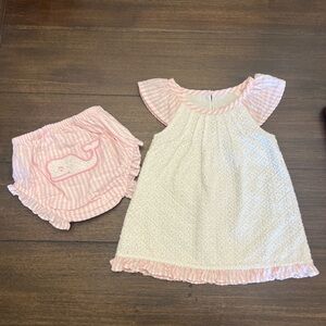 Vineyard Vines Pink and White Striped Baby Outfit